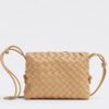 Bottega Veneta Small Loop Bag In Beige Intrecciato Lambskin