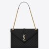 Saint Laurent Envelope Large Bag In Black Grained Leather