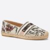 Dior Granville Espadrille In Rosa Mutabilis Embroidered Cotton