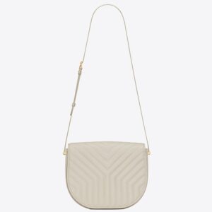Saint Laurent Joan Satchel Bag In White Quilted Leather