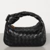 Bottega Veneta Mini BV Jodie Bag In Black Woven Leather