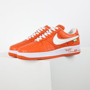 Original Box Version with Accessories Louis Vuitton Air Force 1 Low LV Air Force Low-Top Casual Shoes, Sneakers, Skate Shoes Men's Shoes, Women's Shoes White & Orange