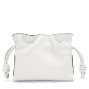 Loewe Flamenco Nano Clutch In White Nappa Leather