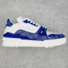 Louis Vuitton LV Trainer Low-top casual trainers Sneakers Men's and women's footwear Checkerboard pattern White and blue