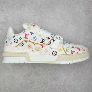 Louis Vuitton Takashi Murakami LV Trainer Low-Top Casual Shoes Sneakers Men's Women's Murakami White 1AHEKG