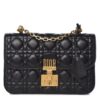 Dior Dioraddict Flap Bag In Black Lambskin