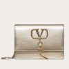 Valentino Vcase Small Chain Bag In Gold Metallic Lambskin
