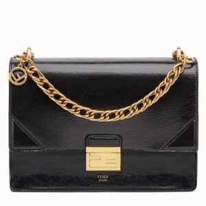 Fendi Kan U Bag In Black Glossy Lambskin