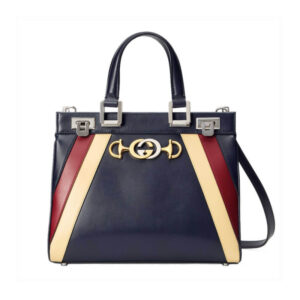 Replica Gucci Zumi Smooth Leather With Stripes Small Top Handle Bag 569712