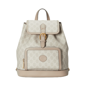 Replica Gucci Backpack with Interlocking G Oatmeal Leather 674147