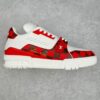 Louis Vuitton Takashi Murakami LV Trainer Louis Vuitton Low-Top Casual Shoes, Trainers, Sneakers Men's Shoes, Women's Shoes Checkerboard Pattern, Black and Red