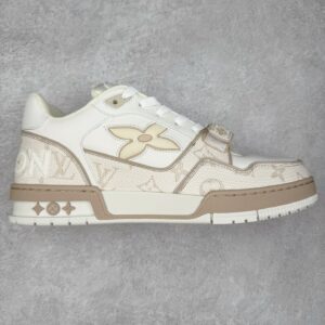Louis Vuitton LV Trainer Low-top casual trainers Sneakers Men's and women's footwear Off-white Velcro fastening 1AHTUE
