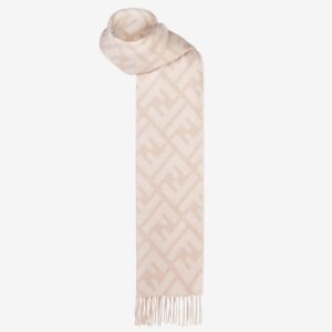 Fendi Beige Cashmere FF Long Scarf