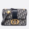 Dior 30 Montaigne Bag In Blue Oblique Jacquard Canvas