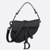 Dior Mini Saddle Bag with Strap in Black Ultramatte Calfskin