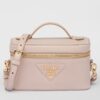 Prada Mini Vanity Bag in Light Pink Grained Leather
