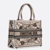 Dior Medium Book Tote Bag in Beige Butterfly Bandana Embroidery