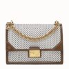 Fendi Kan U Bag In White Perforated Calf Leather