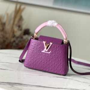 Louis Vuitton Mini Capucines Ostrich Leather Handbag – Purple