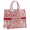 Dior Book Tote Bag In Red Hydrangea Flowers Canvas