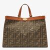 Fendi Peekaboo X Tote In Green Canvas with FF Motif