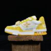 Louis Vuitton Trainer Velcro Fastening Low-Top Casual Shoes for Men and Women in White and Yellow 1A9ZD6
