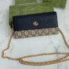 Replica Gucci Marmont chain wallet Beige/Black