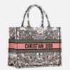 Dior Medium Book Tote Bag in Butterfly Around The World Embroidery