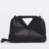 Bottega Veneta Small Point Top Handle Bag In Black Leather