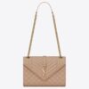 Saint Laurent Medium Envelope Bag In Beige Grained Leather
