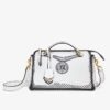 Fendi By The Way Medium Bag In White Printed Leather