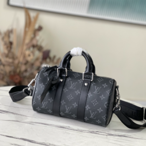 Louis Vuitton Black Flower This Keepall 25 Handbag