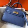 Hermes Kelly Mini II Bag In Blue Agate Epsom Leather